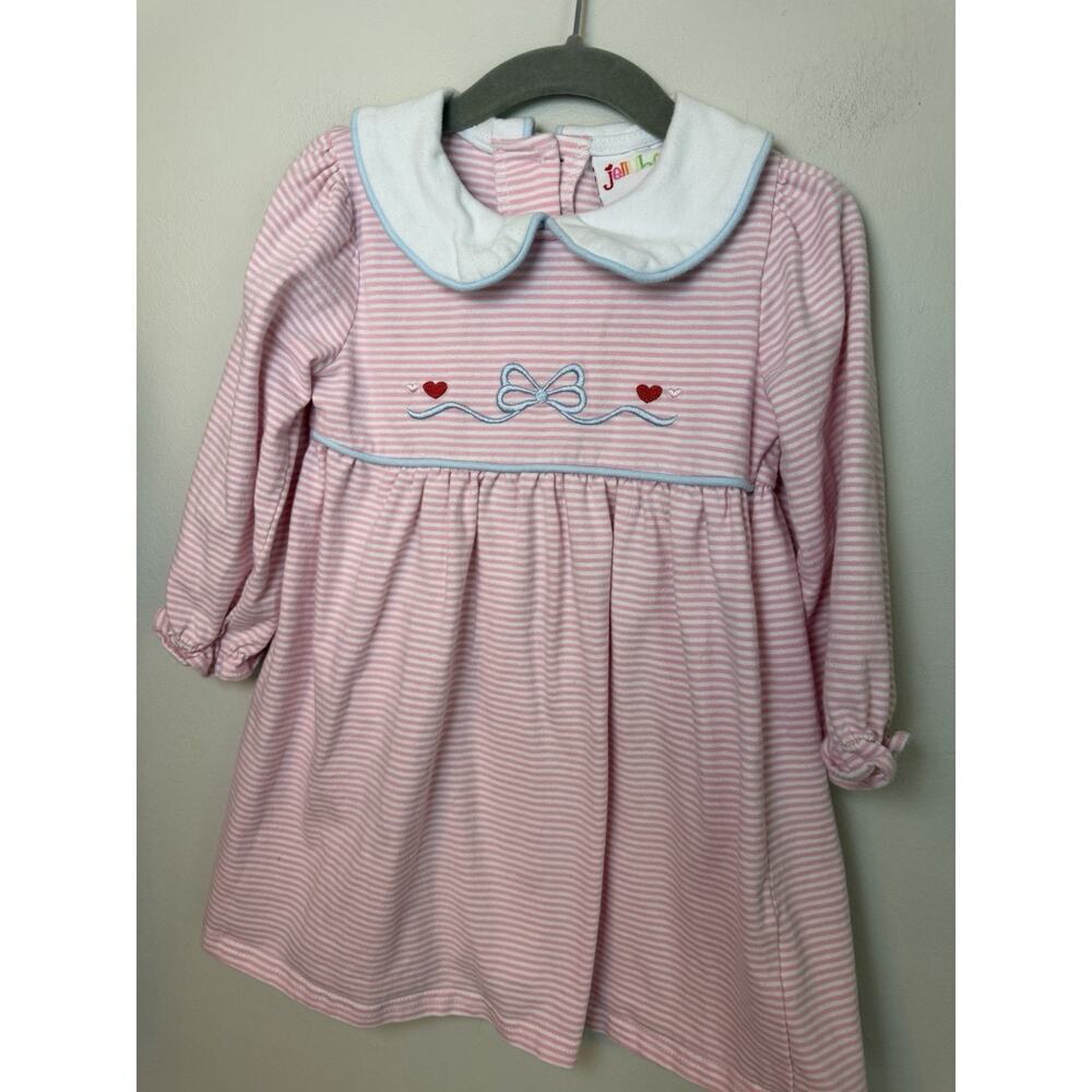 Jelly Bean Long Sleeve Pima Cotton Long Sleeve Pink Valentine's Day Dress Sz 2